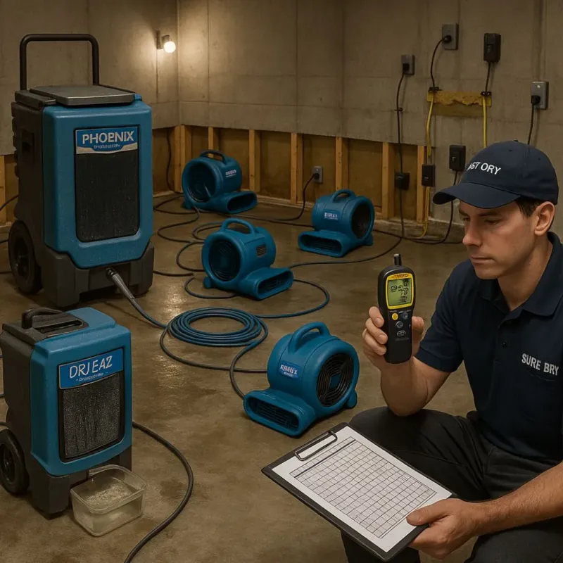 Structural Drying and Dehumidification process in Molino, FL